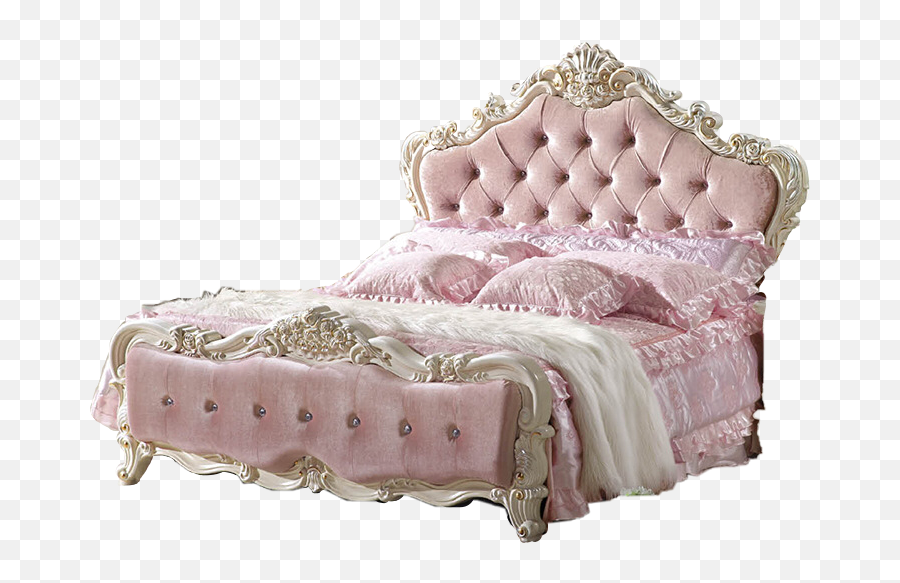 French Bed Furniture Pink Bedding - Pink Transparent Bed Emoji,Pink Emojis Bed Spreads