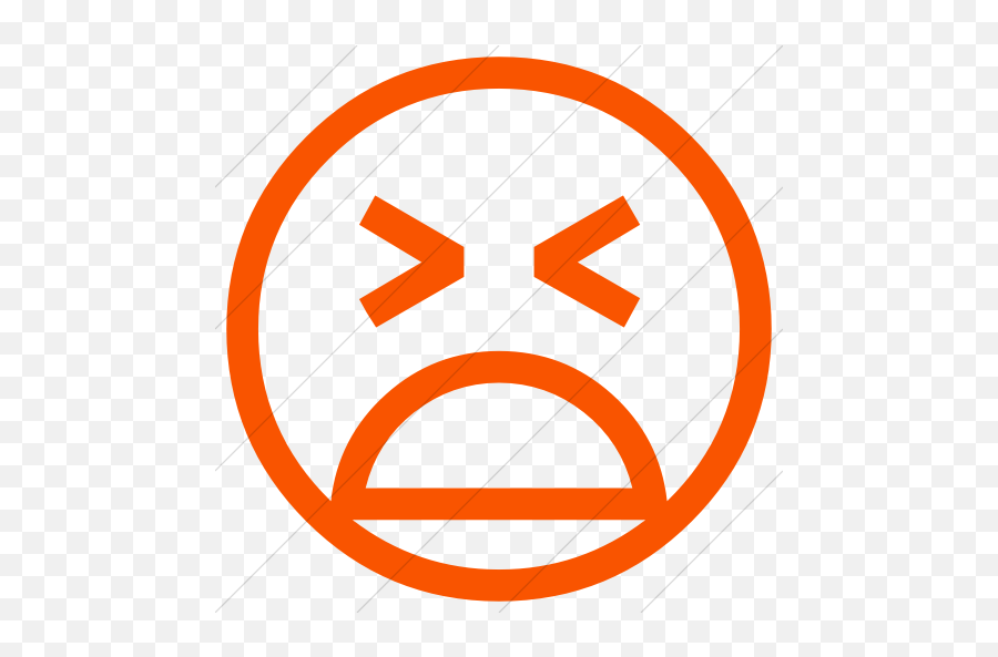 Iconsetc Simple Orange Classic Emoticons Tired Face Icon - Smile Open Mouth Face Black And White Emoji,Emojis Tired Face