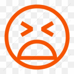 Iconsetc Simple Orange Classic Emoticons Tired Face Icon - Smile Open Mouth Face Black And White Emoji,Emojis Tired Face