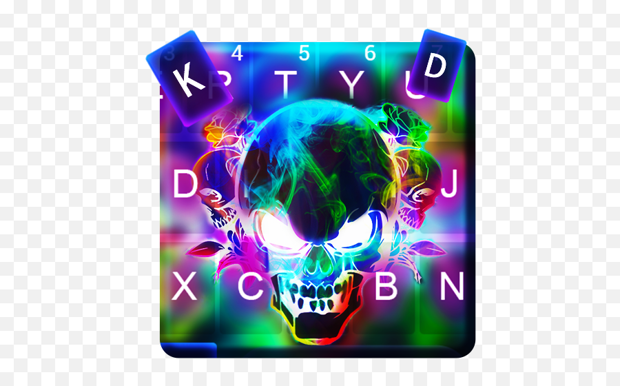 Updated Smoke Effect 3d Colorful Skull Keyboard Pc Emoji,Skull Emoji Funny Copy And Paste