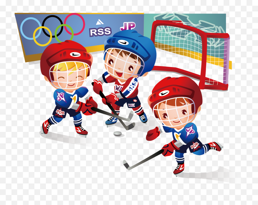 Olympic Games Clipart Child - Ice Hockey Players Cartoon Emoji,Winter Games Emoji