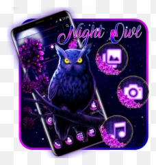 Purple Night Owl Theme - Mobile Phone Emoji,Purple Horned Emoji