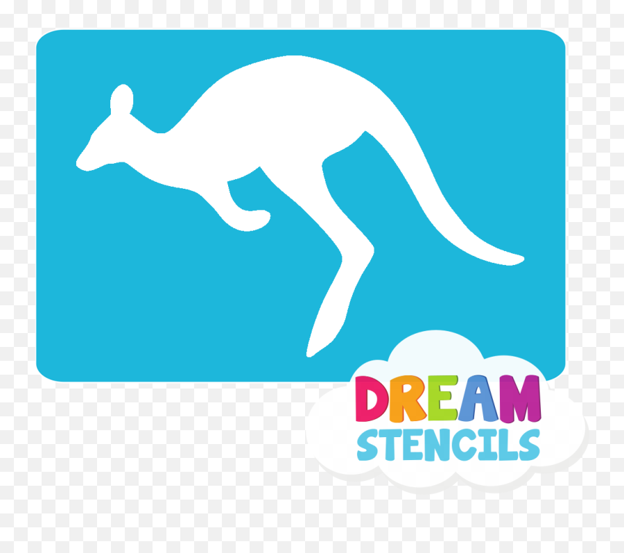Kangaroo Glitter Tattoo Stencil - Eastern Grey Kangaroo Emoji,Kangaroo Emoji