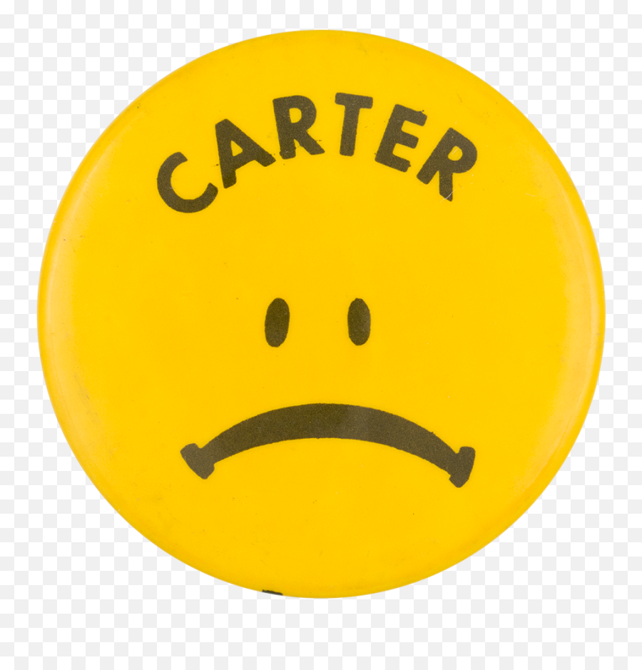 Carter Sad Face Busy Beaver Button Museum - Happy Emoji,Unhappy Face Emoticon