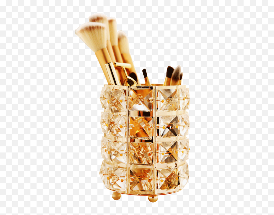 Anfei New Fashion Gold Crystal Makeup Brush Storage Bucket Cosmetic Storage Box Recommended Atmospheric Beauty B2221 - Crystal Brush Holder Emoji,Emoji Makeup Case