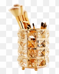 Anfei New Fashion Gold Crystal Makeup Brush Storage Bucket Cosmetic Storage Box Recommended Atmospheric Beauty B2221 - Crystal Brush Holder Emoji,Emoji Makeup Case