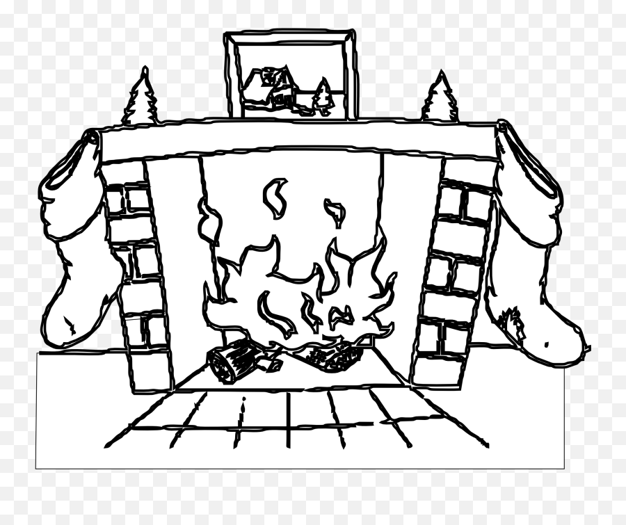 Christmas Fireplace Clipart Free Download Clip Art - Clipartix Clipart Black And White Christmas Love Emoji,Fireplace Emoji