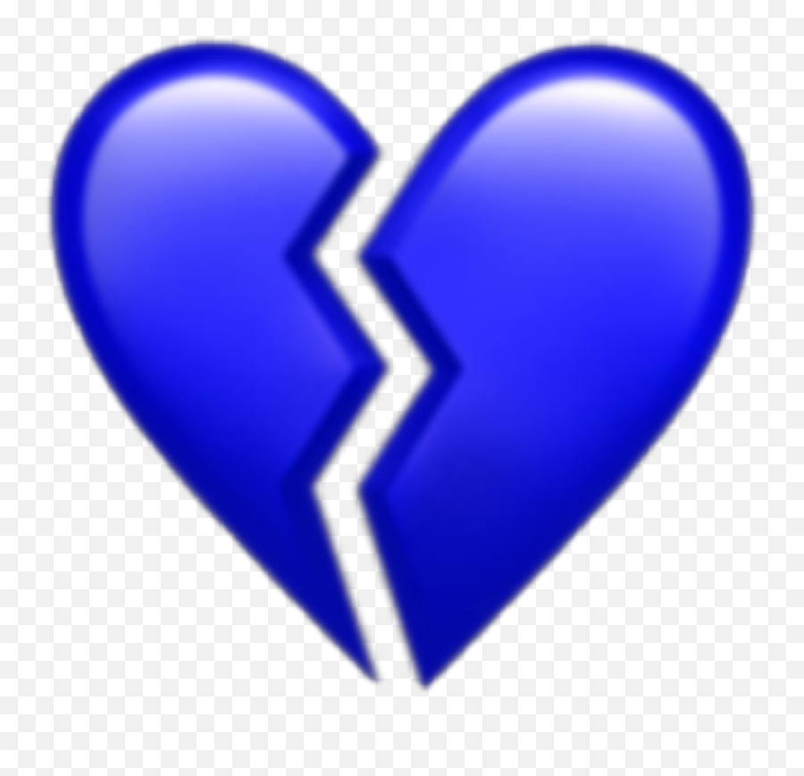 Emojis Blue Iphone Heart Sticker - Iphone Blue Broken Heart Emoji,Iphone Emojis Broken Heart
