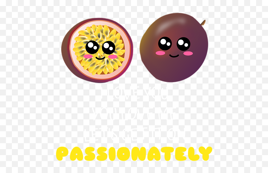Lets Get It On Passionately Cute Passion Fruit Pun Yoga Mat - Passion Fruit Graphic Emoji,Emoticon Smiley With Dimples