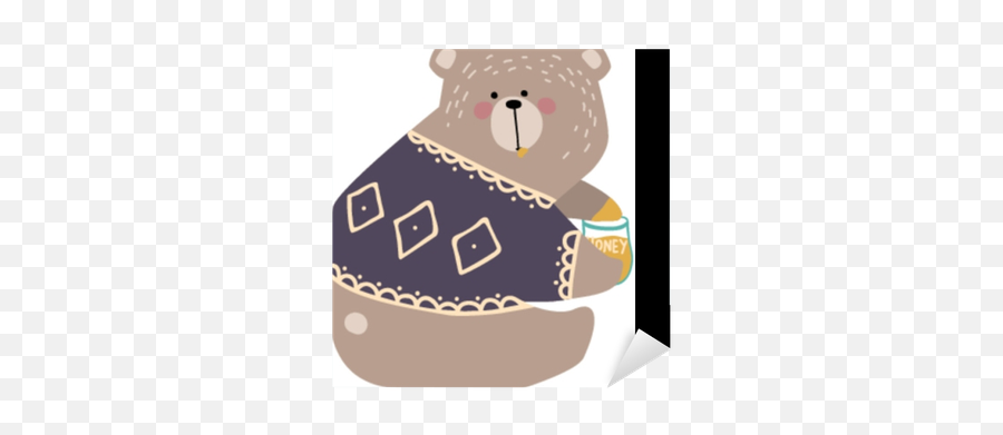 Cute Bear Eat Honey Sticker U2022 Pixers U2022 We Live To Change - Happy Emoji,Mama And Baby Bear Emoji