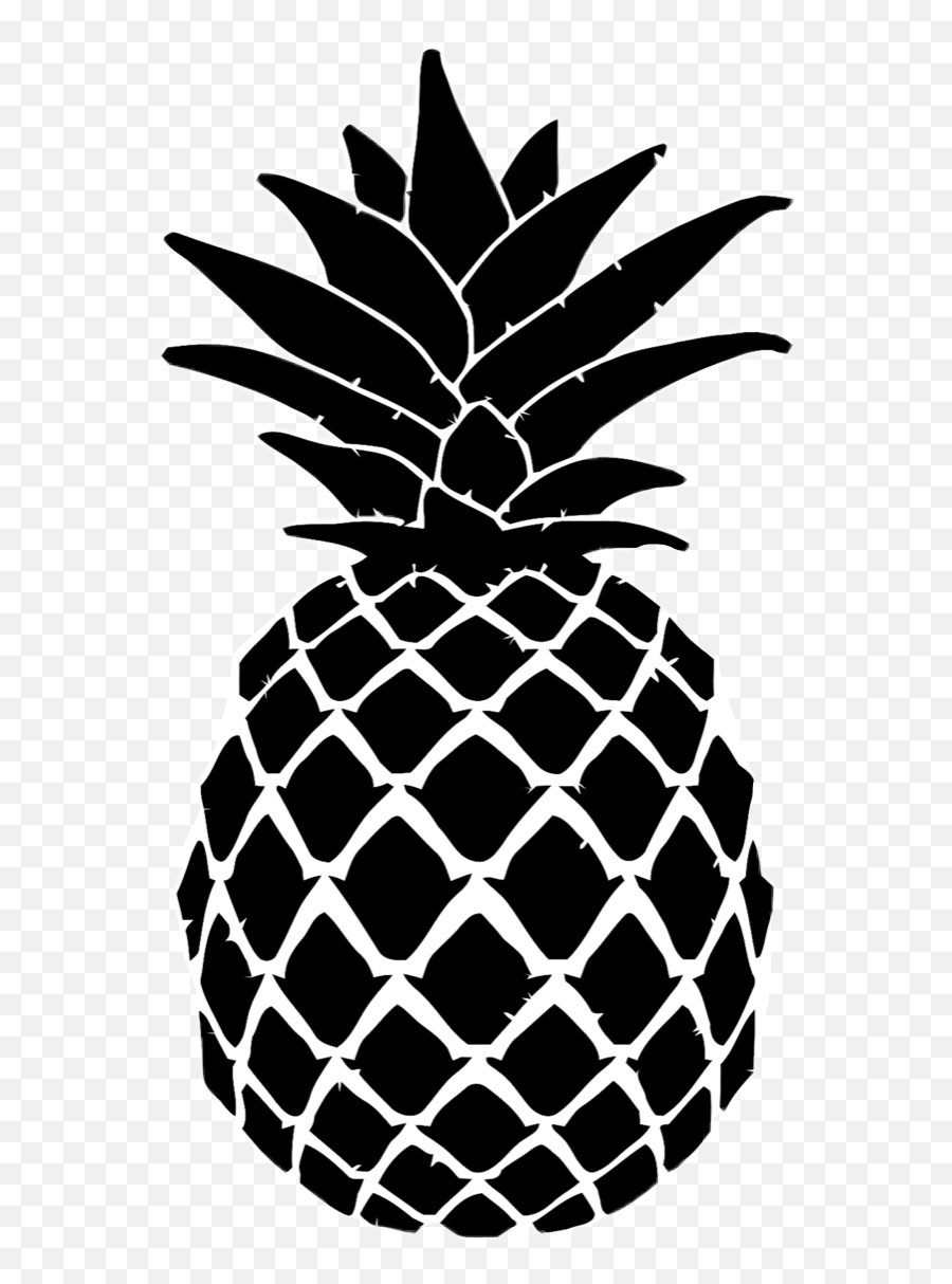 Pineapple Sticker - Pineapple Silhouette Emoji,Pineapple Emoji Black White