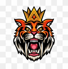 Sabertooth Head With A Crown By Branstd Graphicriver - Saber Tooth Tiger Wearing A Crown Emoji,Facebook Sabertooth Tiger Emojis