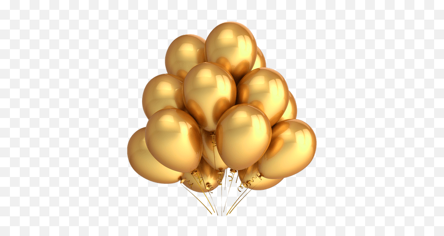 Golden Balloons Png Hd Transparent - Gold Balloons Png Emoji,Emojis Ballons Png Transparent