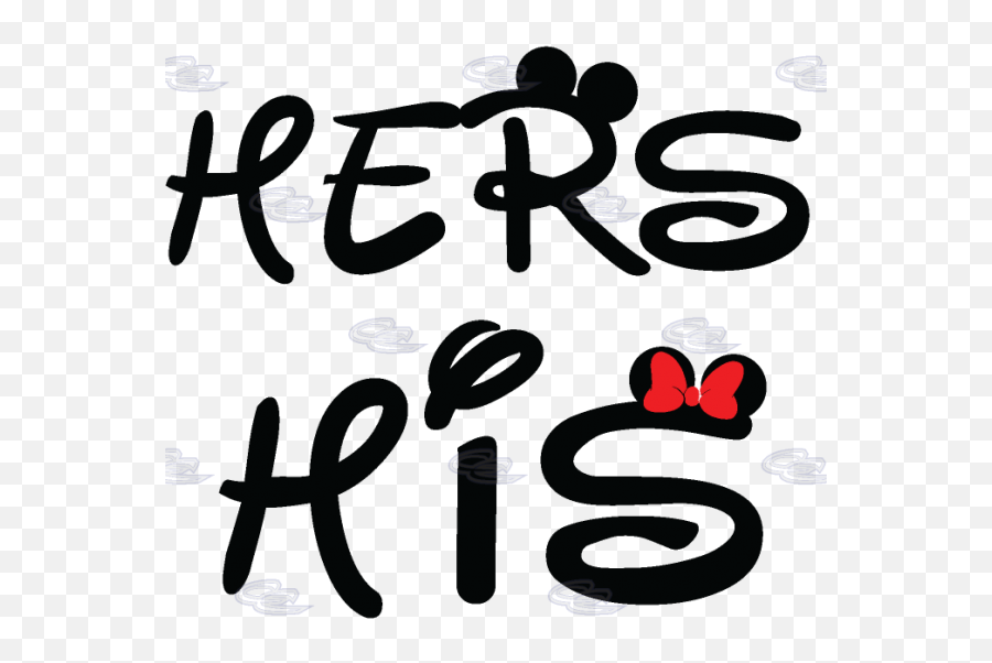 Download Hd Free Mickey Mouse Ears Font - His And Hers Png Emoji,Mickey Mouse Ears Emoticon Facebook