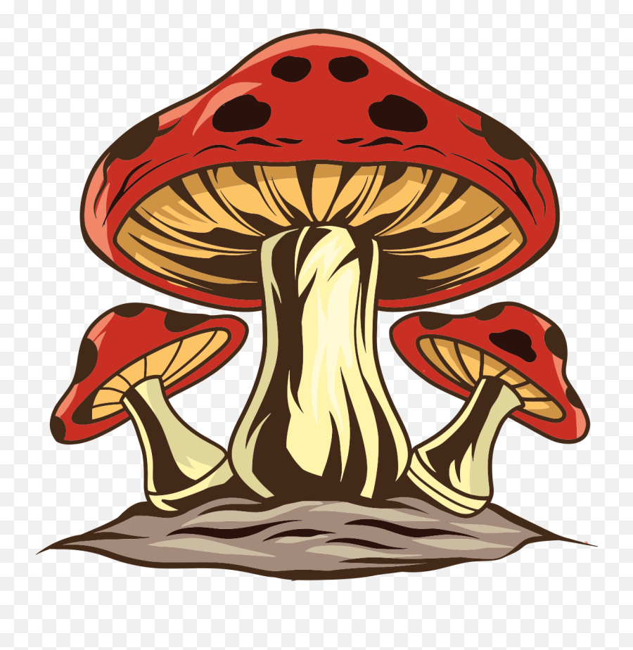 Original Mushroom Illustration Wall Decal - Tenstickers Emoji,Emoji Mushroom Chair