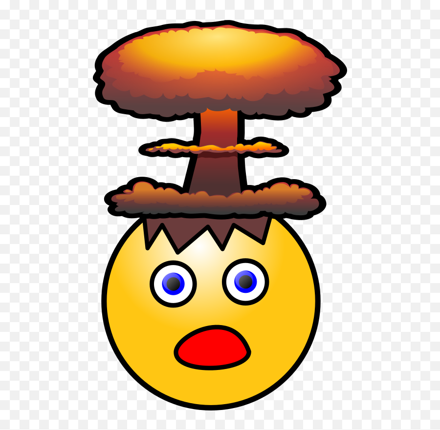 Openclipart - Clipping Culture Nuclear Explosion Emoji,Shocked Emoticon