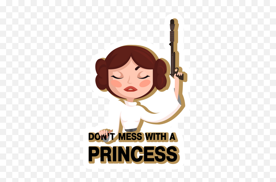 Star Wars Dangerous Princess Leia Sticker - Sticker Mania Happy Emoji,Dangerous Emoji