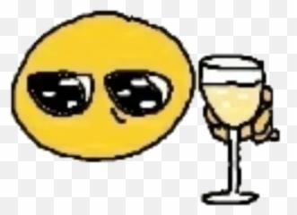 Emojis Whatsapp Stickers - Stickers Cloud Emoji Holding Wine Glass Meme,Emoji Apple And Cocktail