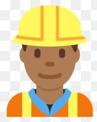 Man Construction Worker Emoji Clipart - Obrero Emoji,Emoji Builder