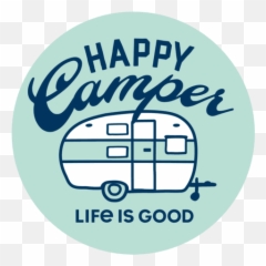 Happy Camper Die Cut Sticker - Caravan Emoji,Happy Camper Emoji - Free ...