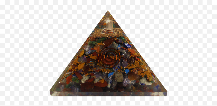 Eshoppee 310 Gm Orgonite Pyramid Chakra Navratan Orgone Pyramid Multi Chakra Stone - Crystal Emoji,Orgonite Emotion