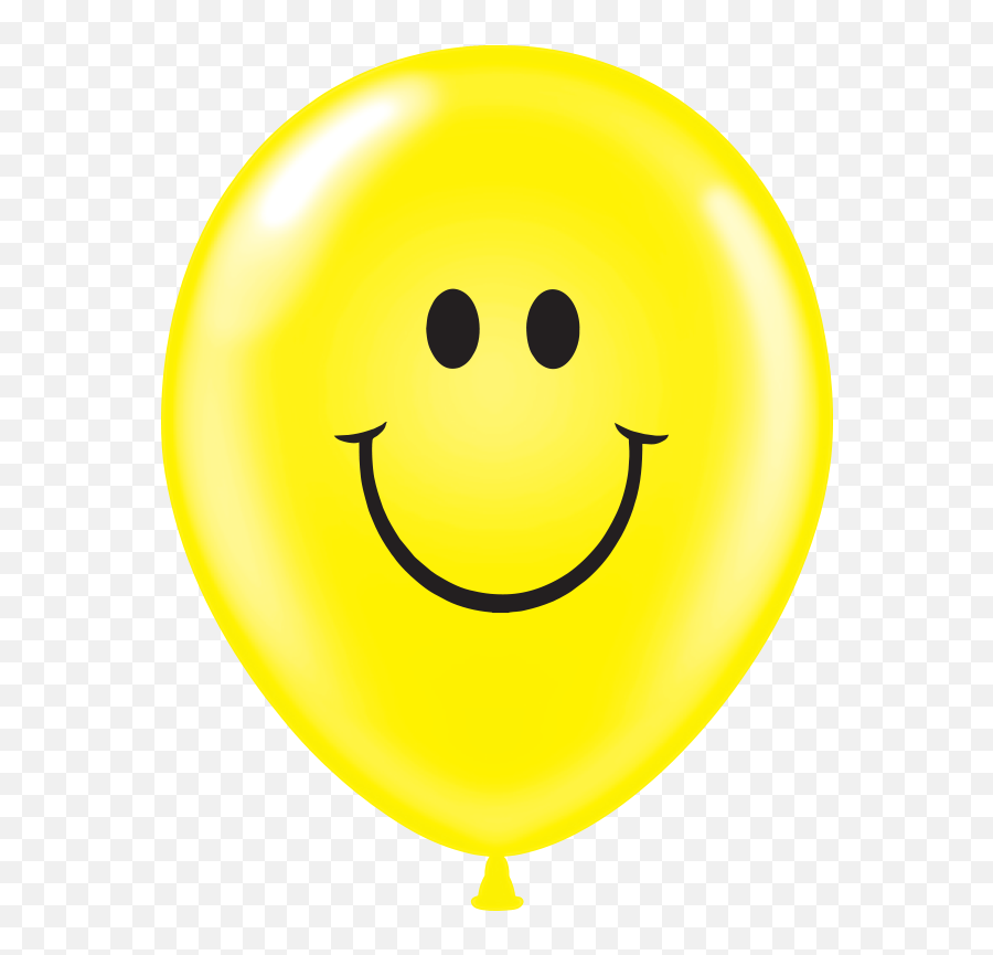 24 Tuf Tex Latex Balloon Smiley 1ct 24808 - Transparent Smiley Face Balloon Emoji,Emoji Cheer Bows