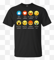 I Love Softball Emoji Emoticon Graphic Tee T - Shirt U2013 Newmeup Rosie The Riveter Lunch Lady,Emoji Graphic