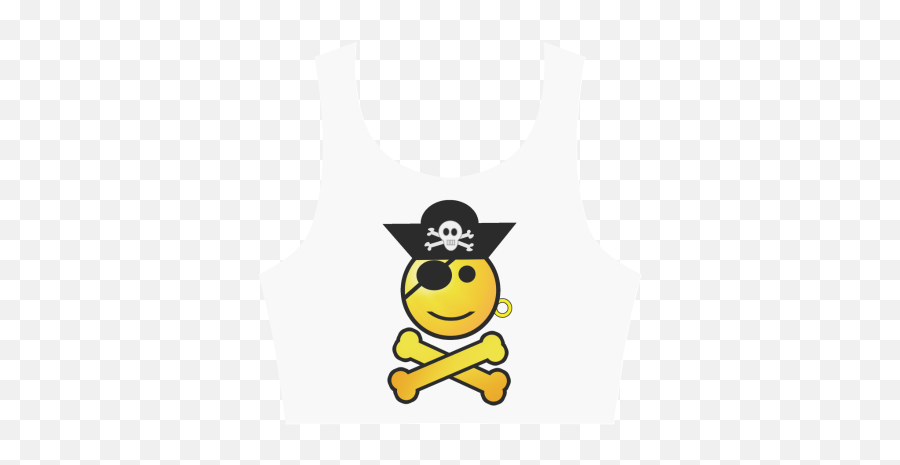 Pirate Emoticon - Emoji,White Emoji Crop Top