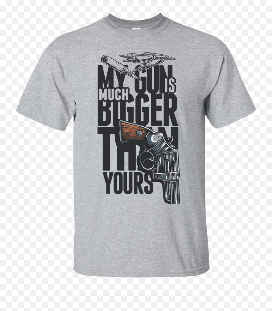 My Gun Is Bigger Than Yours Tee Shirt Made In Usa Emoji,What Emoji Is The Gun And Star
