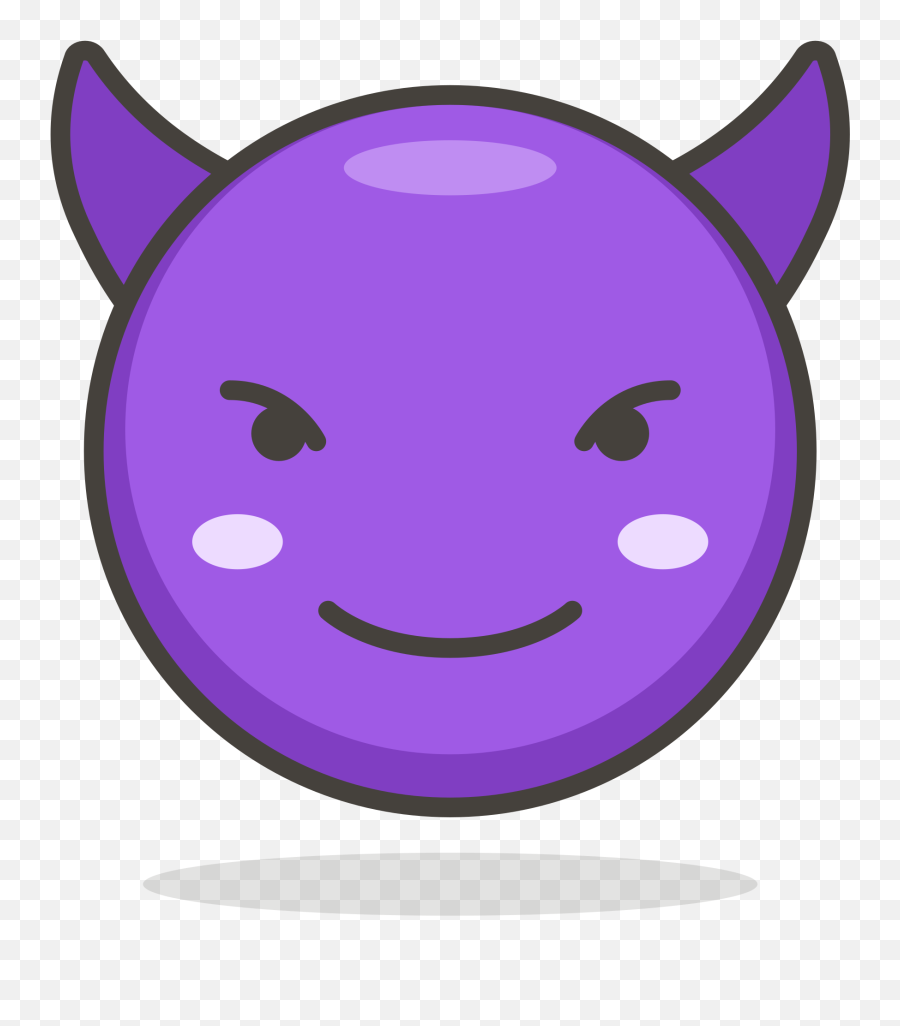 085 - Emoticon Tanduk Png Emoji,Smiling Face With Horns Emoji