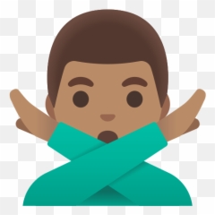 U200d Man Making The No Gesture In Medium Skin Tone Emoji,Monkey Hand Over Mouth Emoji Png