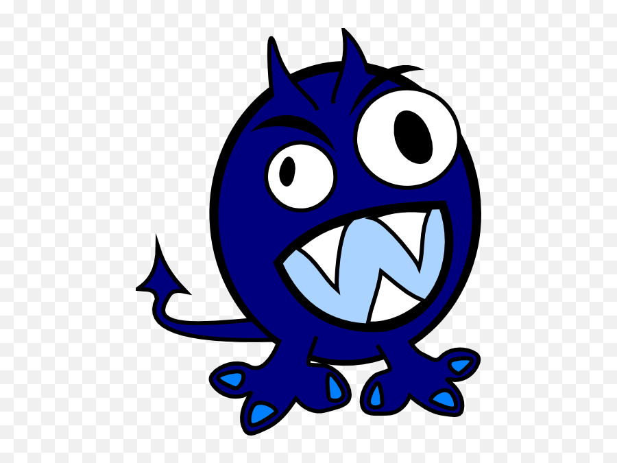 Blue Monster Clip Art At Clkercom - Vector Clip Art Online Emoji,Skull And Crossbones Emoticon -emoji