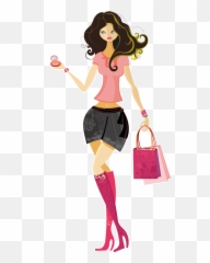 Makeup Girl Shopping Vector Transparent Png Png Mart Emoji,Shoping Emoji