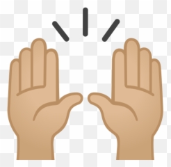 Raising Hands Medium - Light Skin Tone Emoji Maos Para Cima Emoji,Two Hands Up Emoji