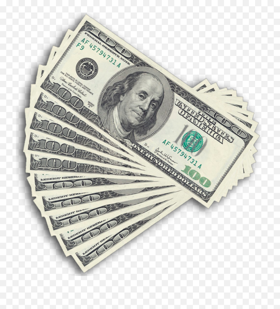 United States One Hundred - Transparent Dollar Bills Emoji,100 Dollar Emoji