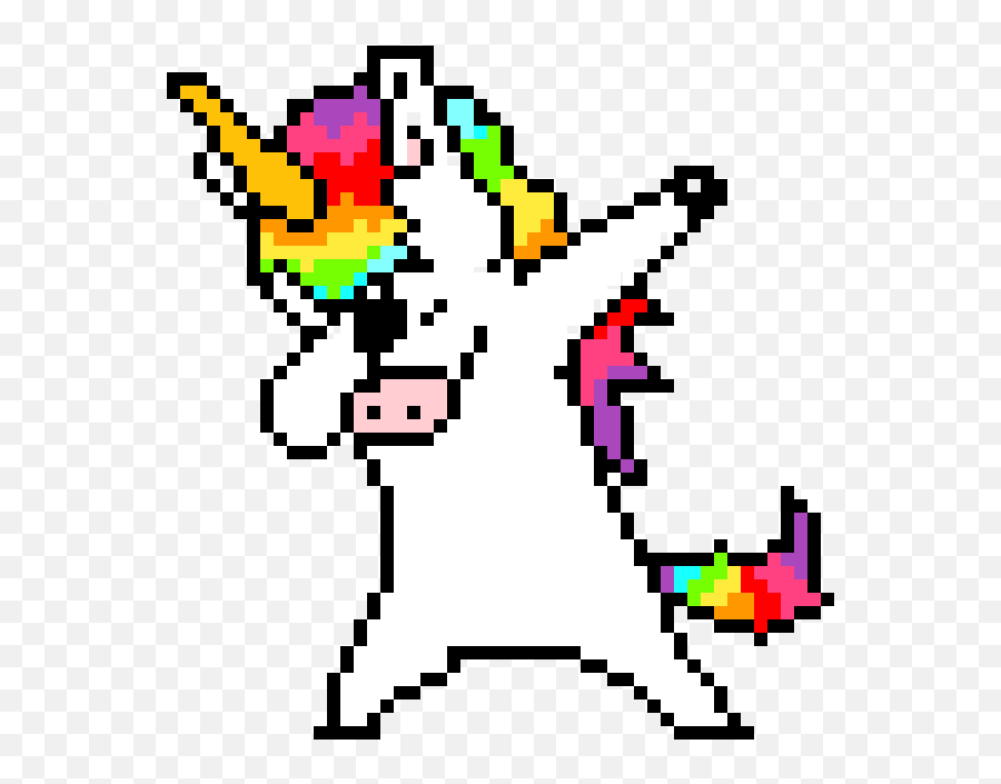 Dab De Unicornio Clipart - Full Size Clipart 2762793 Unicorn Dabbing Pixel Art Grid Emoji,Unicornio Emoticon