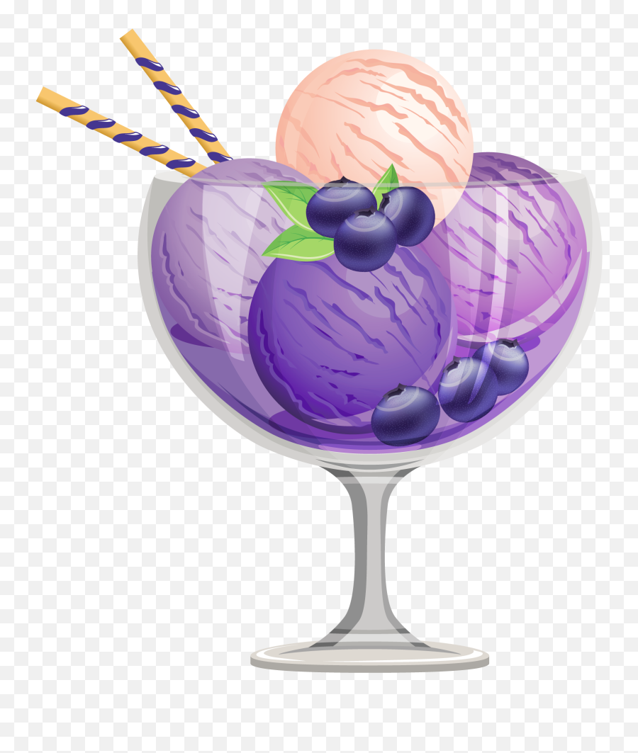 Ice Cream Sundae Clipart 7 - Blueberry Ice Cream Png Emoji,Emoji Ice Cream Sundae