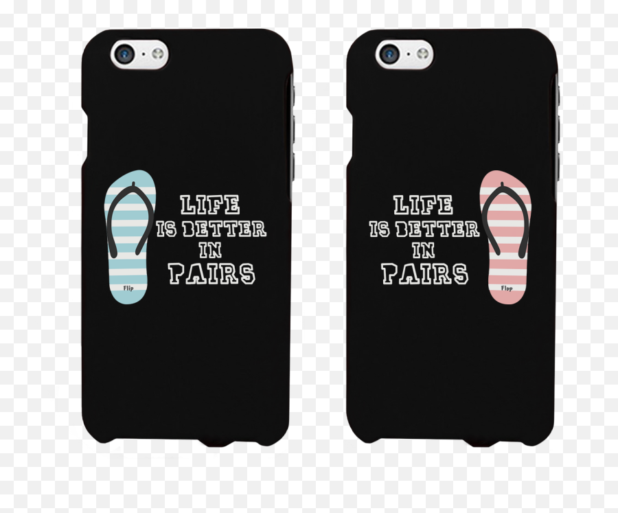 Pairs Matching Couple Black Phonecases - Cute Phone Cover For Couples Emoji,Flip Flop Emoji Iphone