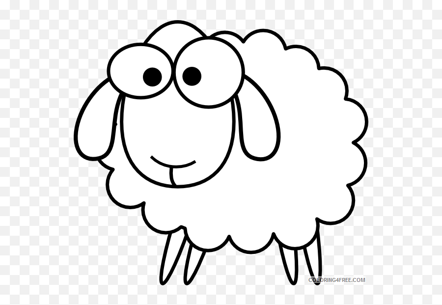 Sheep Outline Coloring Pages Outline Sheep At Printable - Cute Sheep Clip Art Black And White Emoji,Free Christmas Emojis For Thunderbird