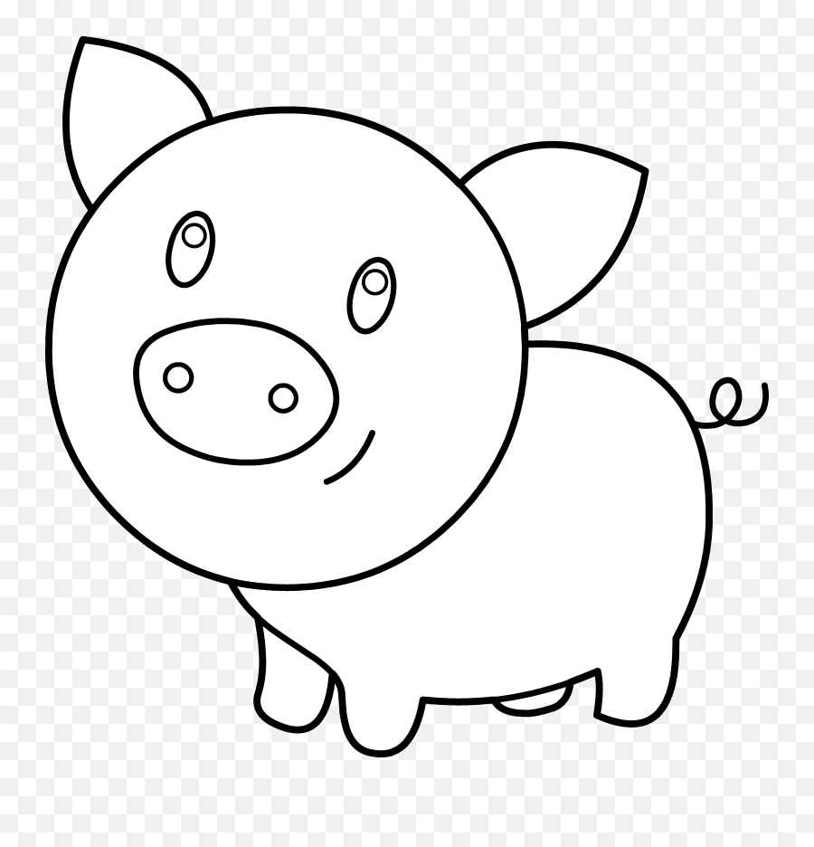Pig Face Coloring Pages - Coloring Pages Kids 2019 Black And White Baby Pig Clipart Emoji,Pig Emoji Pillow