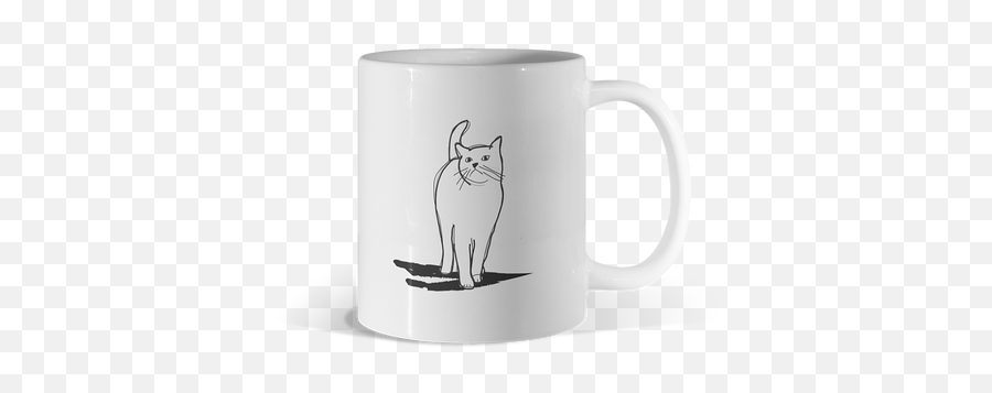 Yellow Kitten Mugs Design By Humans - Magic Mug Emoji,White Dancing Cat Emoticon