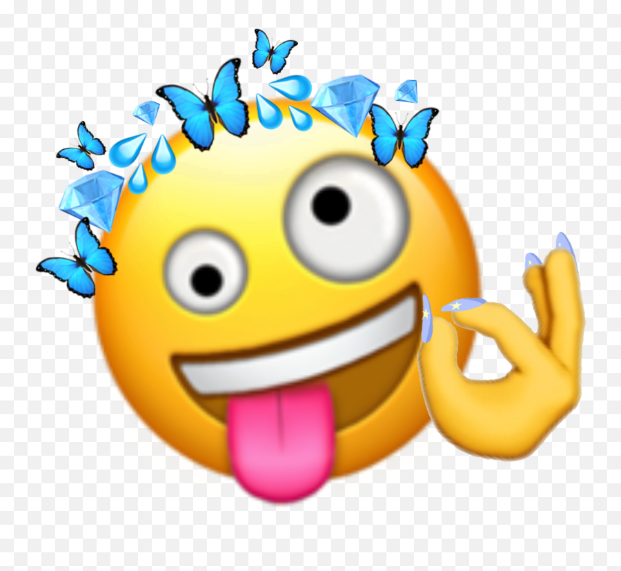 Emoji Crazyblueemoji New I - Crazy Face Emoji,Hahaha Emoji