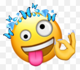 Emoji Crazyblueemoji New I - Crazy Face Emoji,Hahaha Emoji