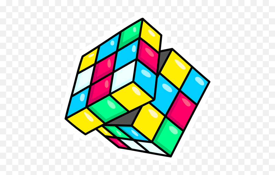 Rubiks Cube Sticker - Vertical Emoji,Rubik's Cube Emoji