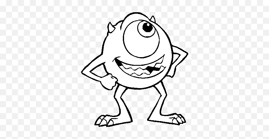 Monsters Inc Coloring Pages - Best Coloring Pages For Kids Monsters Inc Coloring Pages Emoji,Mike Wazowski Kawaii Emoticon