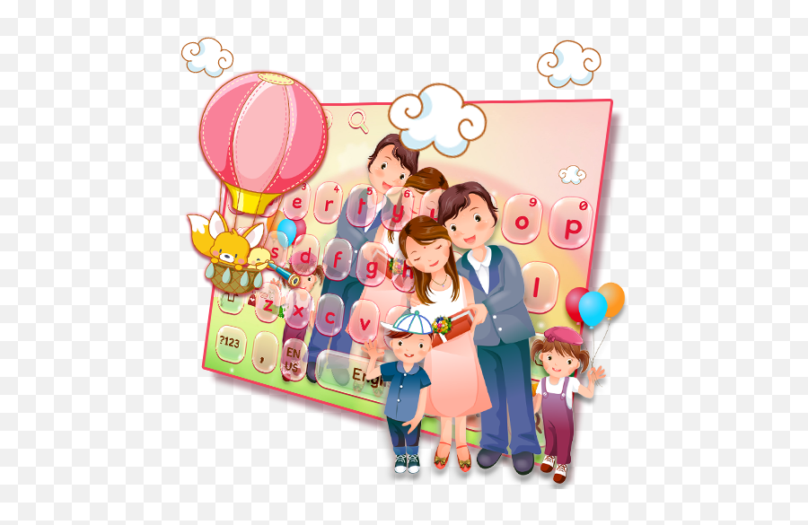 Happy Loving Family Keyboard Theme - Interaction Emoji,Affection Emoji Android