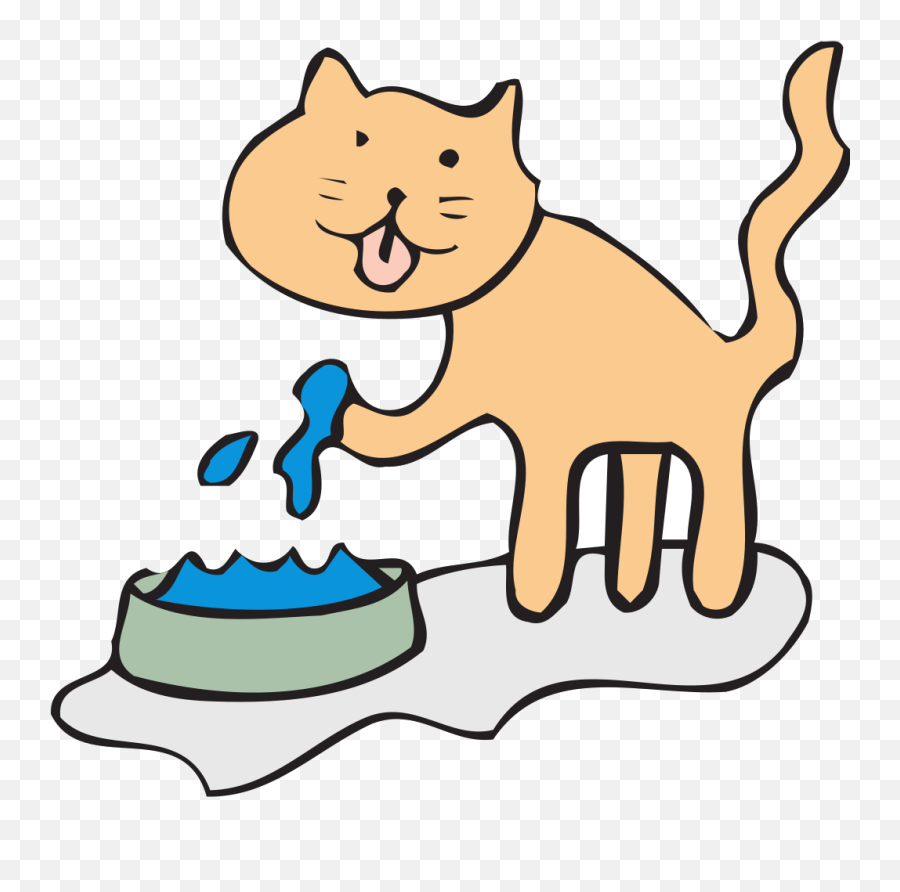 Clipart Cat Bath - Animal Drink Water Clipart Png Cat Drink Water Clipart Emoji,All Sea Animal Emojis