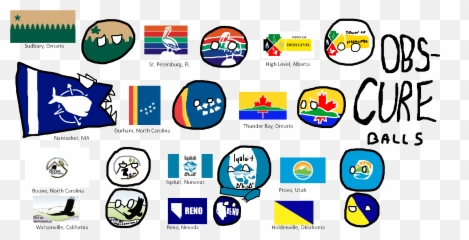 Obscure Flags As Polandballs - Nort Carolina Country Balls Emoji,Emoticon Raise Canada Flag