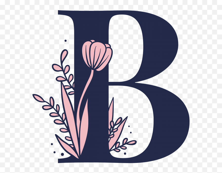 Floral Alphabet B Letter Png - Letter Script Png Floral Alphabets Emoji,Emojis For Letters Of The Alphabet