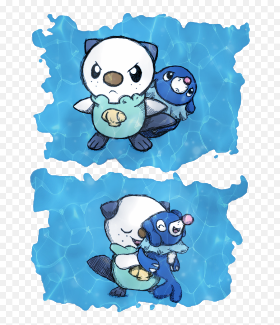 Pokemon Nintendo Pokemon - Oshawott And Popplio Love Emoji,Popplio Emotion Comic